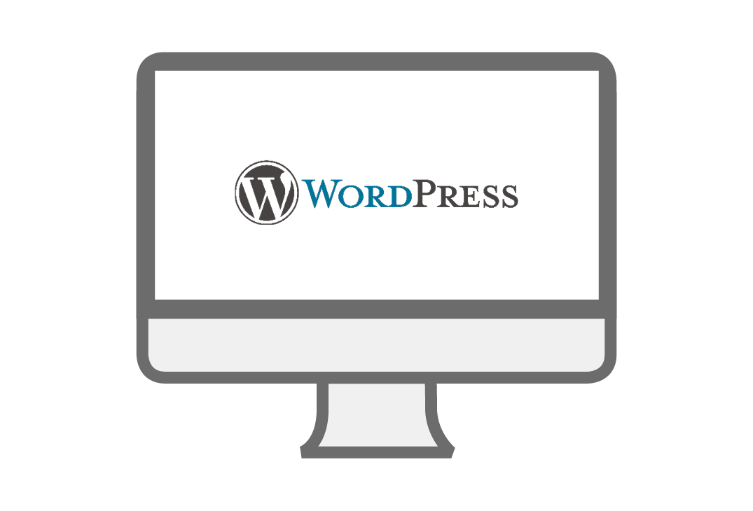 PC-Symbol mit Wordpress Logo