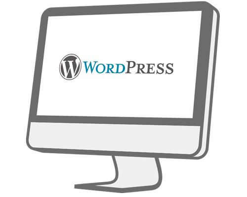 PC-Symbol mit Wordpress Logo
